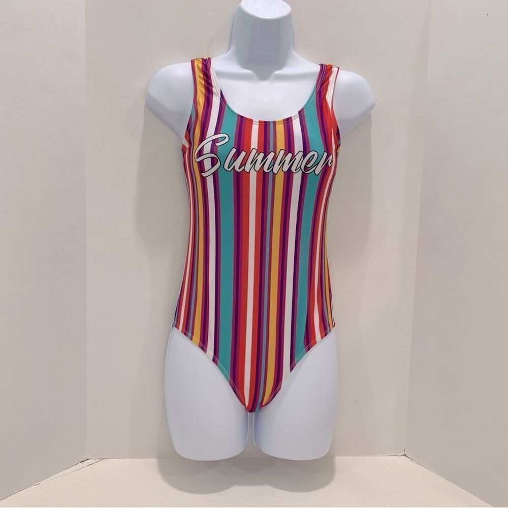 Everyday California Summer Striped One Piece Swimsuit Juniors Size 14